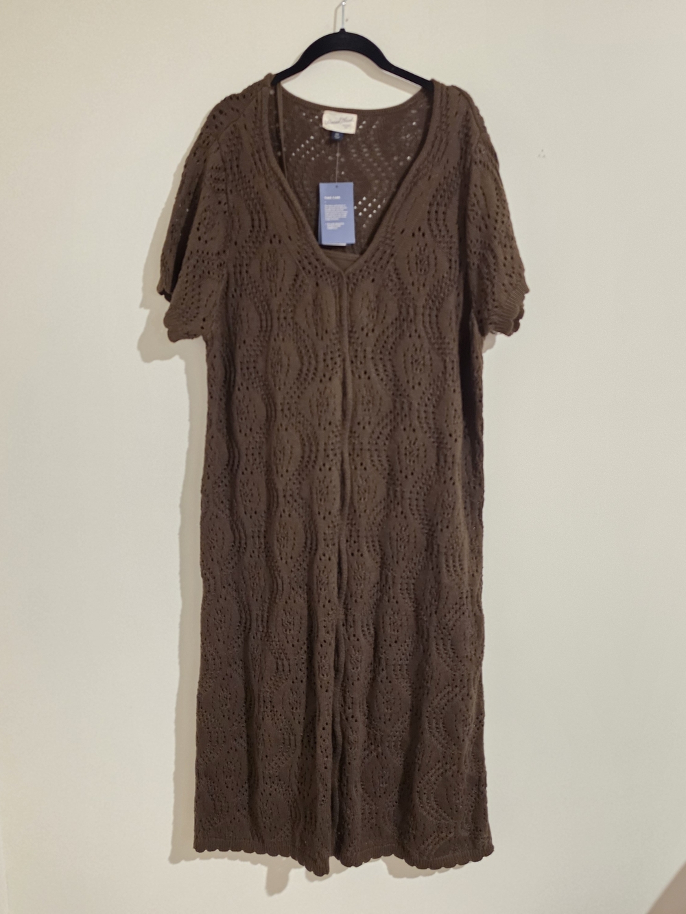Crochet V-Neck Sweater Dress